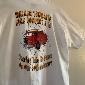 Vintage 90s SINGLE STITCH Fire Station Pocket T-Shirt (XL)